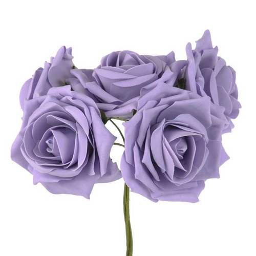 Artificial Rose Bunch Ice Lilac 10 cm
