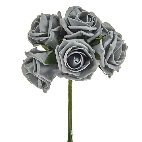 Cottage Foam Rosebud Grey x6 from Country Baskets