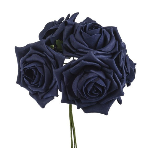 Artificial Rose Bunch Navy 10 cm