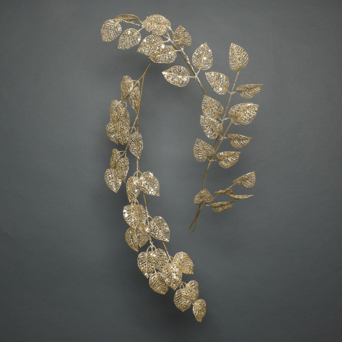 Glitter Leaf Garland Gold 150cm