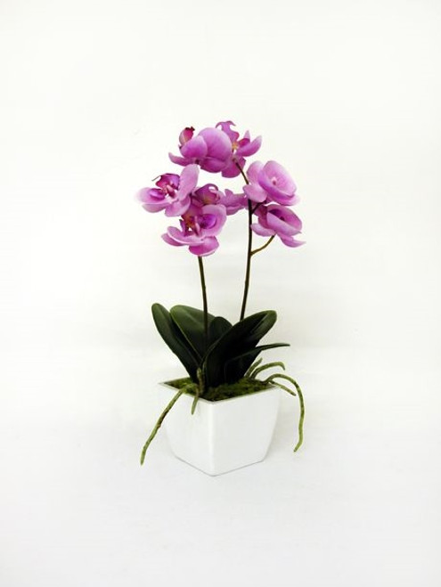 Artificial Potted Mini Orchid Pale Pink 33 cm