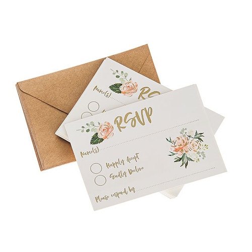 Rustic Wedding Rsvp/Envelopes P/25 from Country Baskets