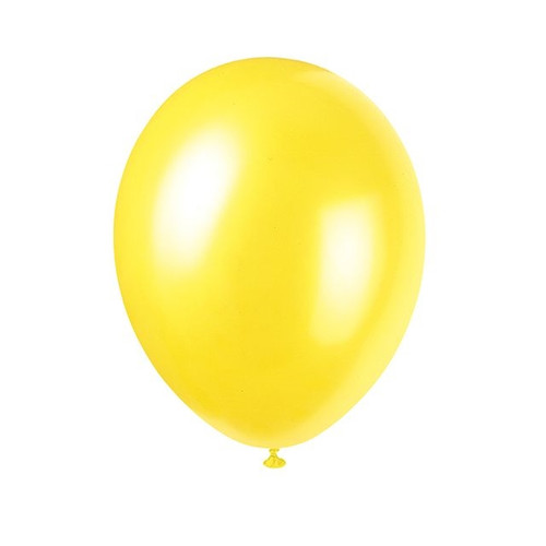 Latex Balloons Yellow 8 Pack