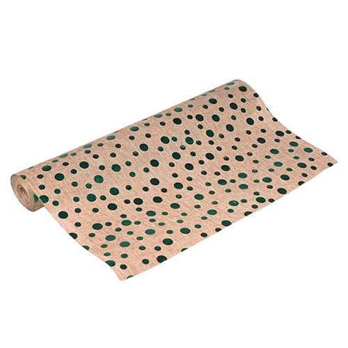 Jute Roll Print Green Dot 5M from Country Baskets