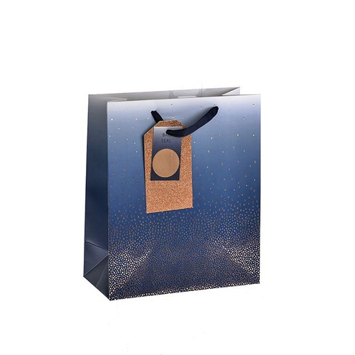 Ombre Confetti gift Bag Navy 25 cm