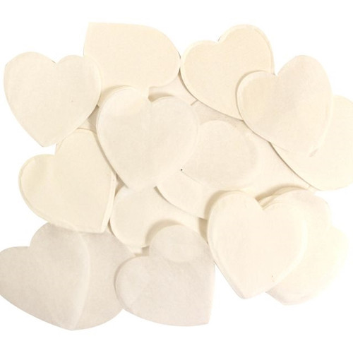 Tissue Paper Confetti Hearts White 100 g