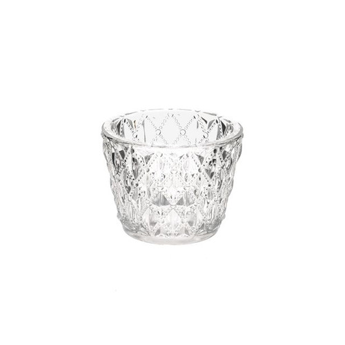 Engraved Glass Tea Light Holder