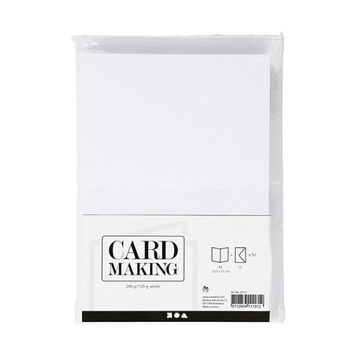 Cards and Envelopes White Pack of 50 A6