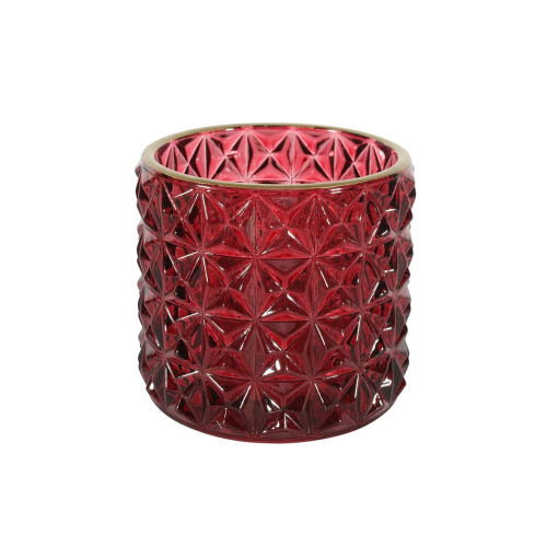 Red Dimple Votive Candle Holder