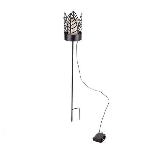 Leaf Print Metal Lantern On Stake 76Cm from Country Baskets