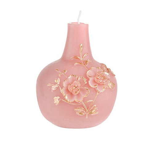Blush Embossed Vase Shape Candle Role
