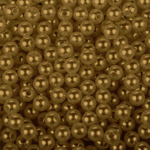 Plastic Pearl Beads Gold 8 mm
