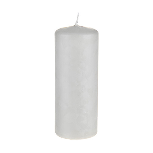 Ice Crystal Pillar Candle Silver 15 cm from Country Baskets
