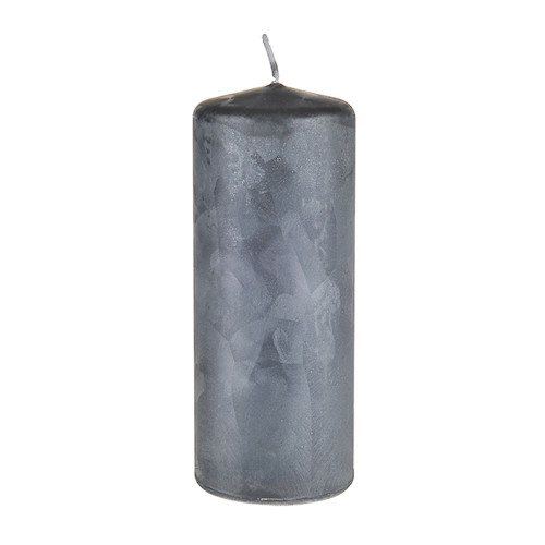 Pillar Candle Ice Crystal Dark Grey 15 cm from Country Baskets