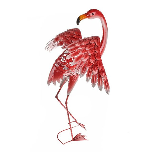 Wild Jungle Metal Dancing Flamingo Ornament from Country Baskets