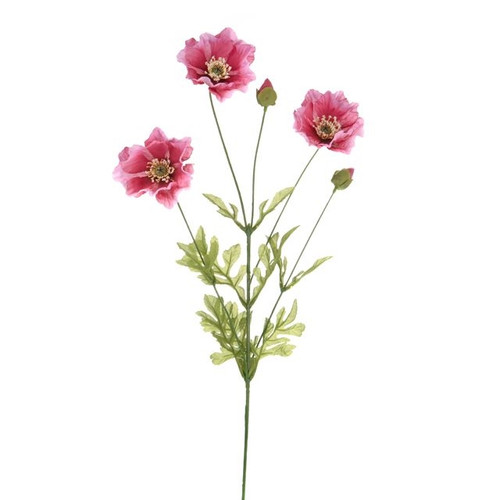 Artificial Poppy Stem Pink 74 cm