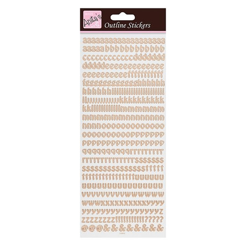 Outline Alphabet Stickers Rose gold