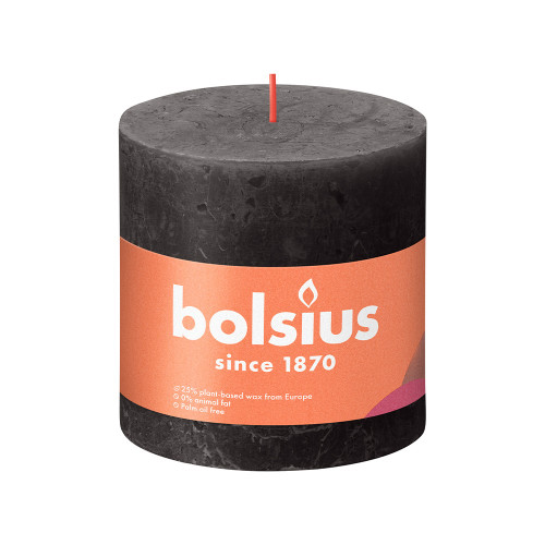 Bolsius Rustic Shine Pillar Candle 100 x 100 - Stormy Grey from Country Baskets