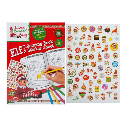 EXTRA LARGE ELF COLOURING BOOK WITH STICKER SHEET from Country Baskets
