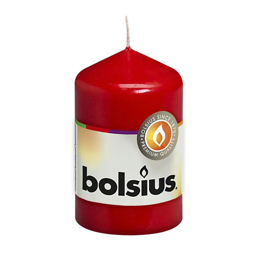 Bolsius Pillar Candle Red (80/50 mm)