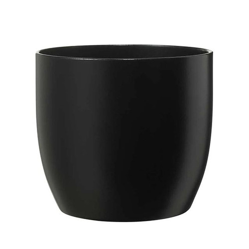 Basel Fashion Ceramic Pot Matt Black H12 cm from Country Baskets