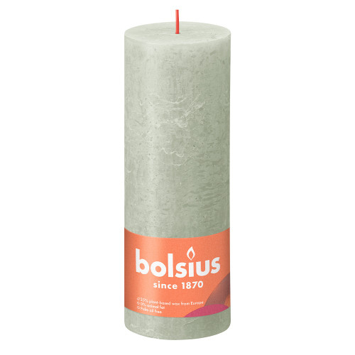 Bolsius Rustic Shine Pillar Candle 190 x 68 - Foggy Green
