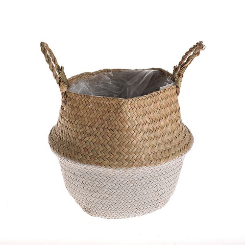 Grey and Natural Belly Basket 17 cm