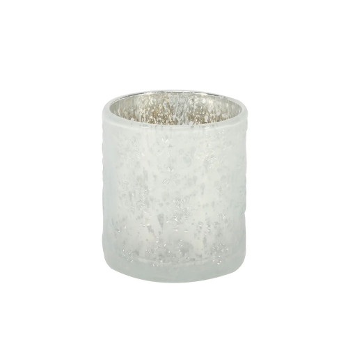 White Frosted Cylinder Votive Candle Holder