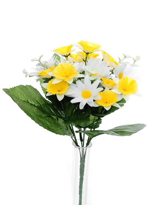 Artificial Daffodil And Daisy Bush 30 cm