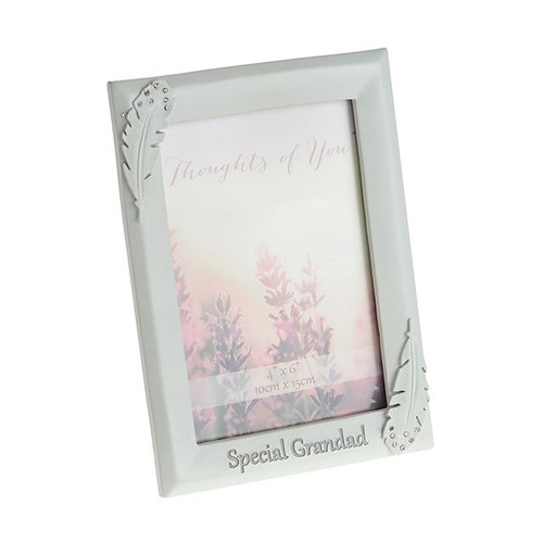 Thoughts Of You Resin Frame With Feather - Grandad from Country Baskets