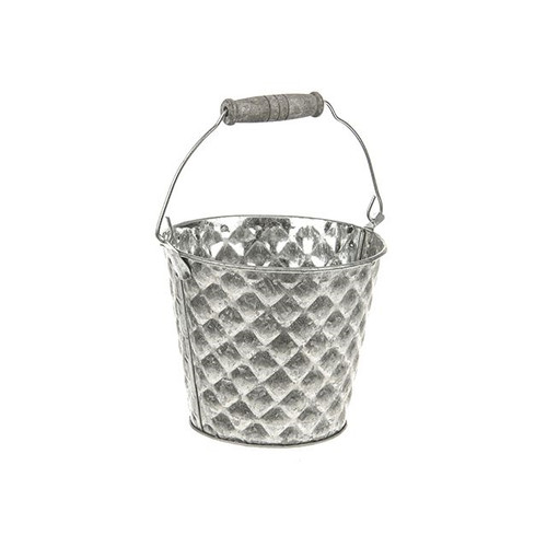 Dapple Zinc Bucket Silver 11 cm