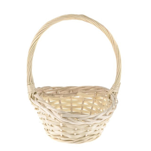 Handled Basket Round Natural Willow Medium