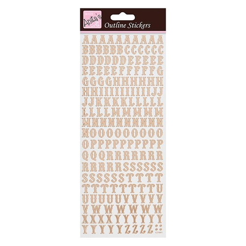 Outline Stickers A-Z Rose gold