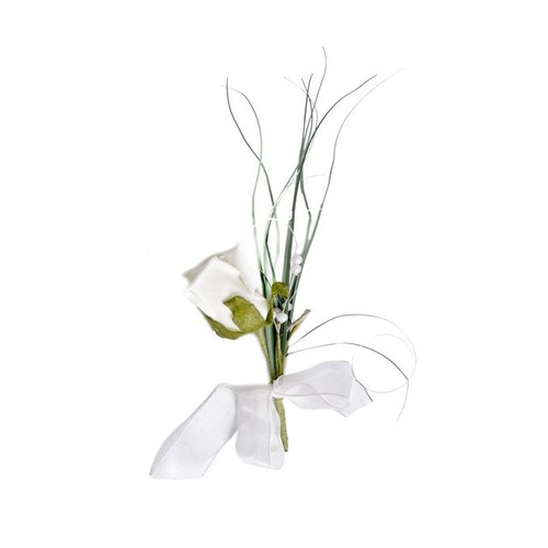 Ivory Rose Corsage 10 cm from Country Baskets