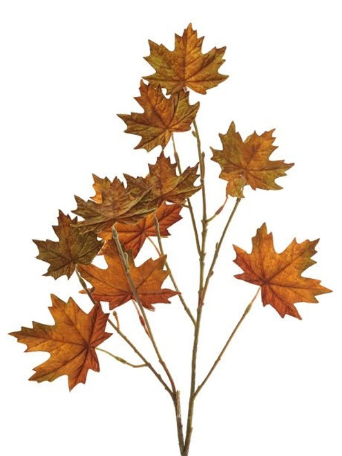 Artificial Maple Leaf Spray Amber 71 cm