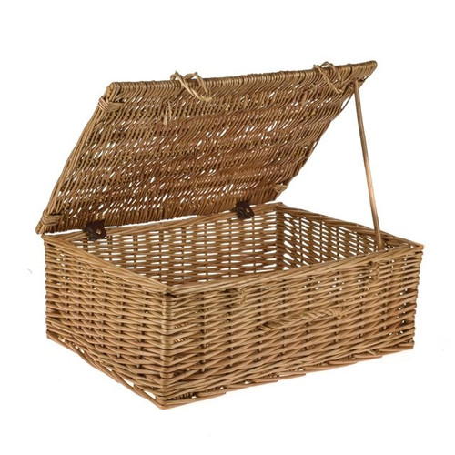 Traditional Dark Brown Lined Hamper Basket 46 cm