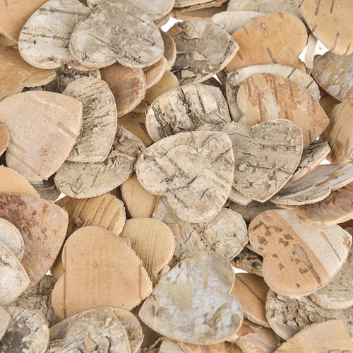 Birch Bark Flat Heart Shapes