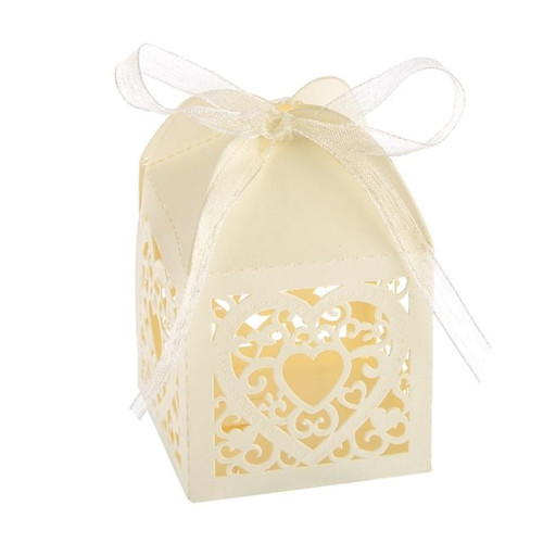 Favour Box Laser Heart Ivory