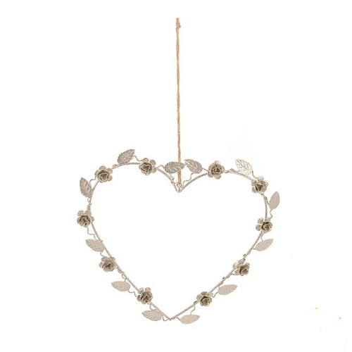 Vintage Wedding Metal Hanging Heart 23 cm