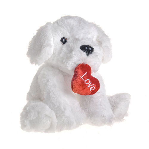 30cm Keeleco Bichon Frise With Heart from Country Baskets