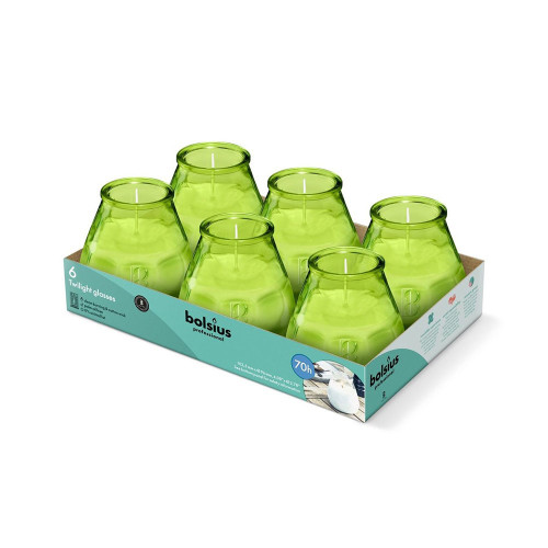 Twilight Candles 104/99mm Tray 6 -Sea Green