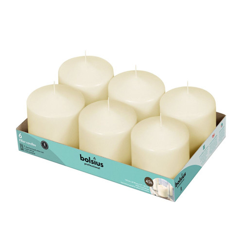 Pillar Candles 100/98mm Tray 6 - Ivory