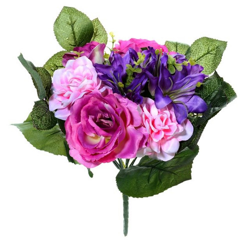 Artificial Flower Bouquet Purple 33 cm