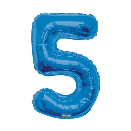 Blue Number 5 Balloon - 34" Foil
