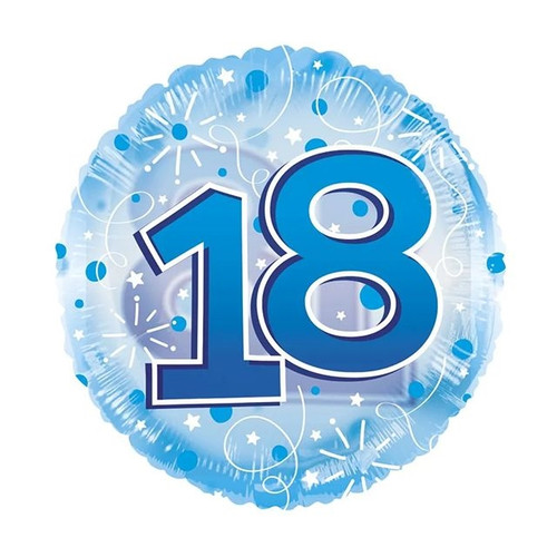 Age 18 Balloon - Blue - 24" Clearview