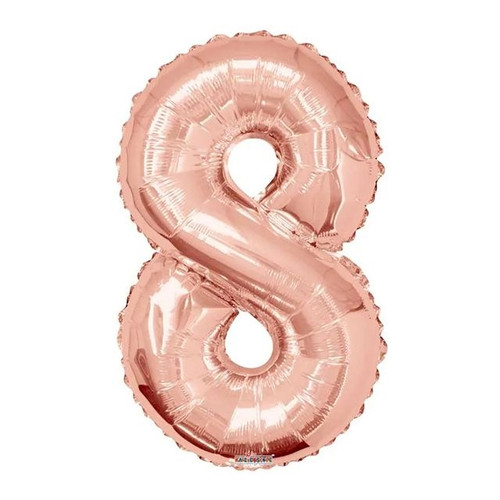 Rose Gold Number 8 Balloon - 34" Foil