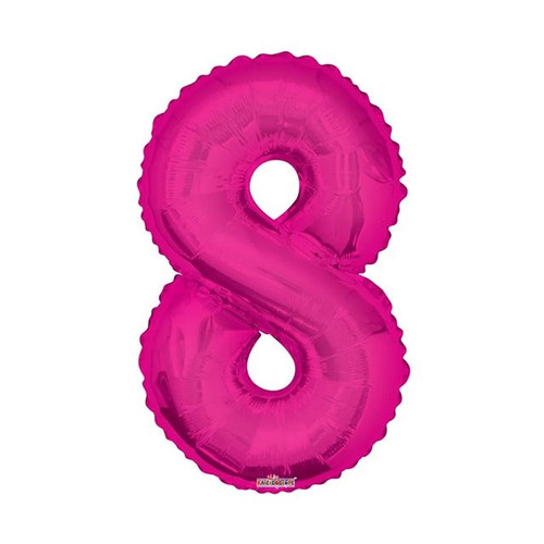 Pink Number 8 Balloon - 34" Foil