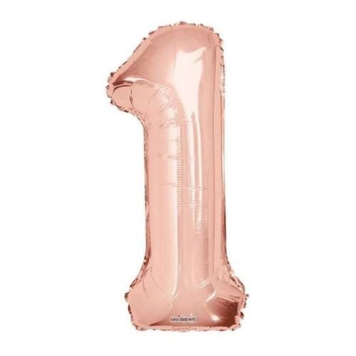 Rose Gold Number 1 Balloon - 34" Foil