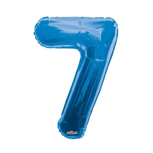 Blue Number 7 Balloon - 34" Foil