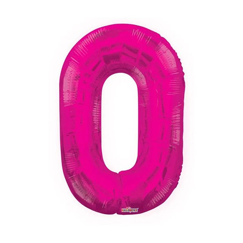 Pink Number 0 Balloon - 34" Foil